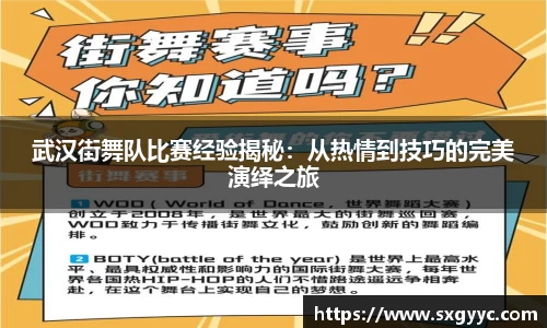 武汉街舞队比赛经验揭秘：从热情到技巧的完美演绎之旅