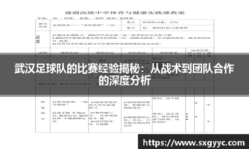 武汉足球队的比赛经验揭秘：从战术到团队合作的深度分析