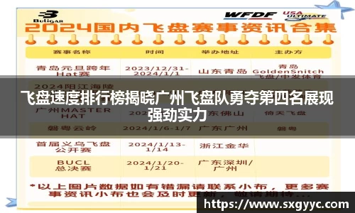 飞盘速度排行榜揭晓广州飞盘队勇夺第四名展现强劲实力