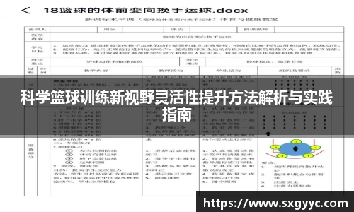 科学篮球训练新视野灵活性提升方法解析与实践指南